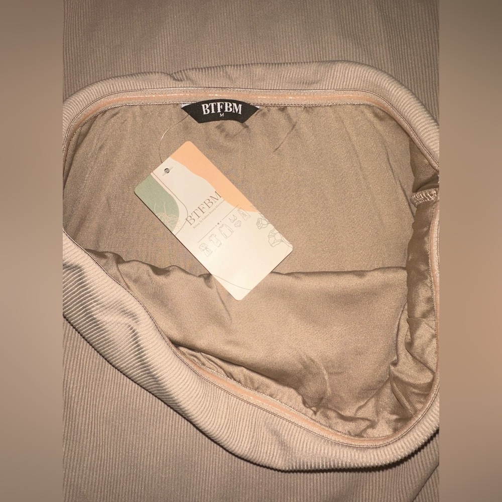 Khaki Tube Strapless Bodycon Dress NWT - Picture 7 of 7